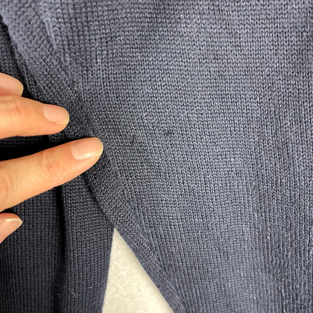 J Crew Hooded Sweater Mens Medium Blue Clasp‎ Buckle Pockets Cotton Pullover